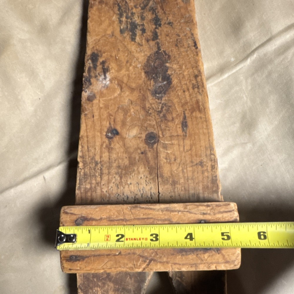 Primitive Signed Wooden Tool Brown Medium Antique Handcrafted Boot Jack