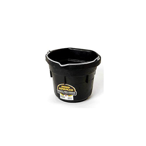Flat Back Rubber Bucket 8qt Black