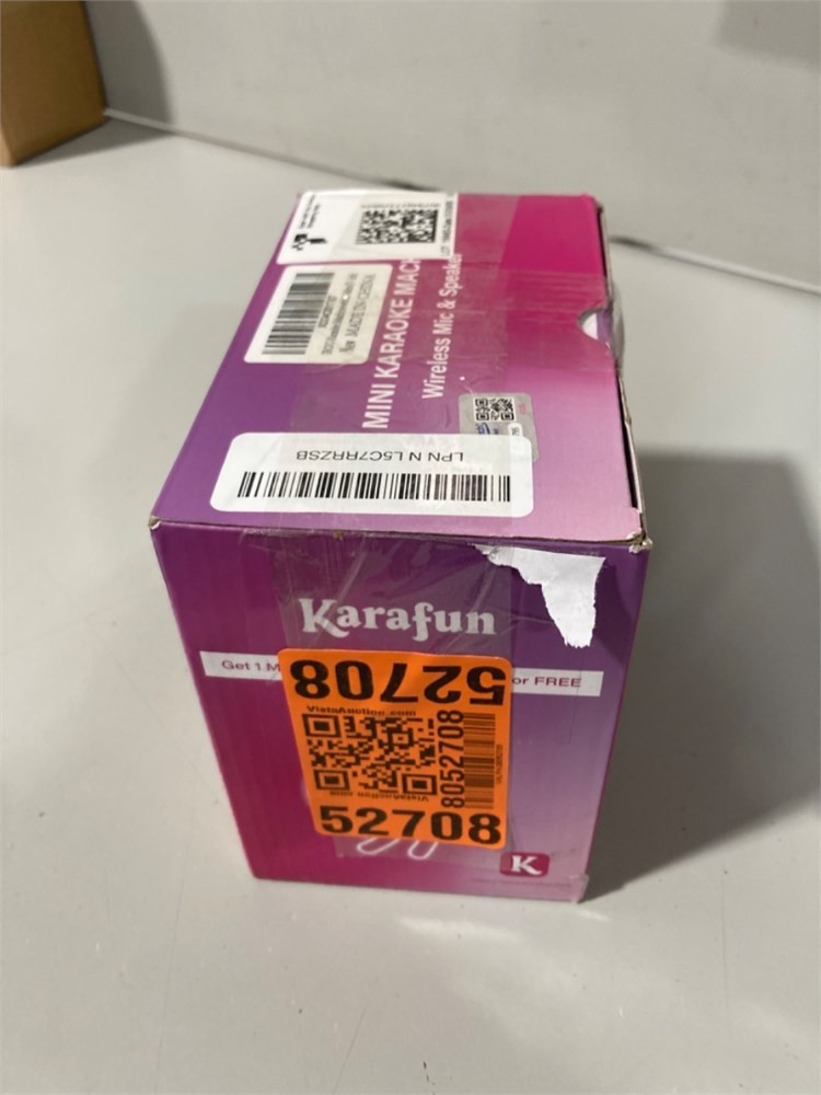 Karafun Pink Portable Bluetooth Speaker Mini Karaoke Machine Tested & Working