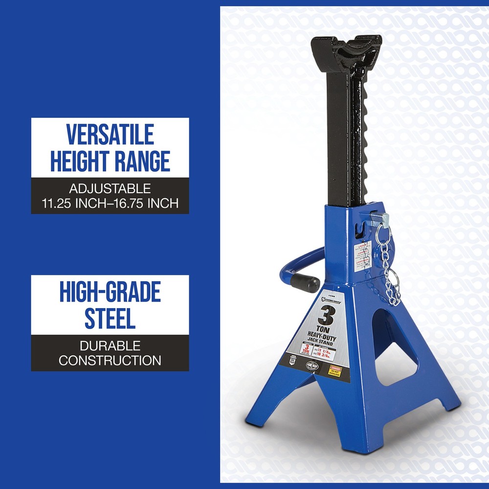 Strongway Double-Locking 3-Ton Jack Stands, 6000-Lb. Capacity, Pair