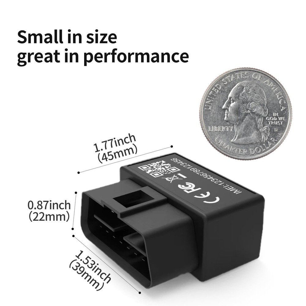 OBD GPS Tracker, Plug & Play, 10-sec Real Time, 1-Year Trip Data - Speeding