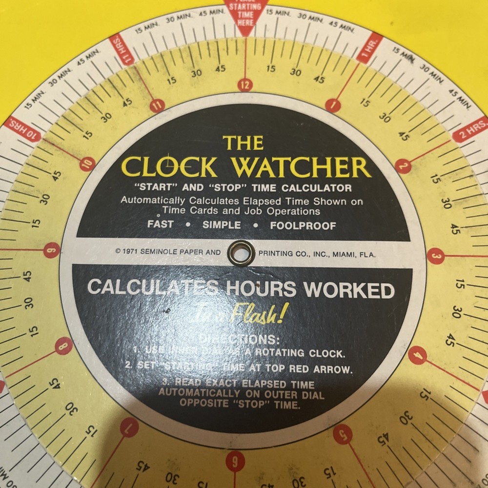 Vintage MANUAL HOURS CALCULATION