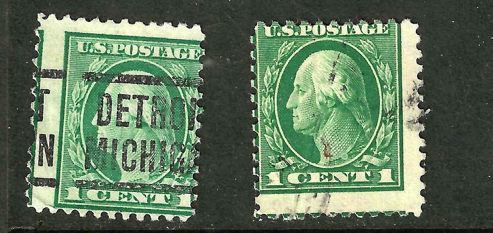 Misperf Errors Collection 1-2 Cent Washington Franklin 1910-1922 US 61B51