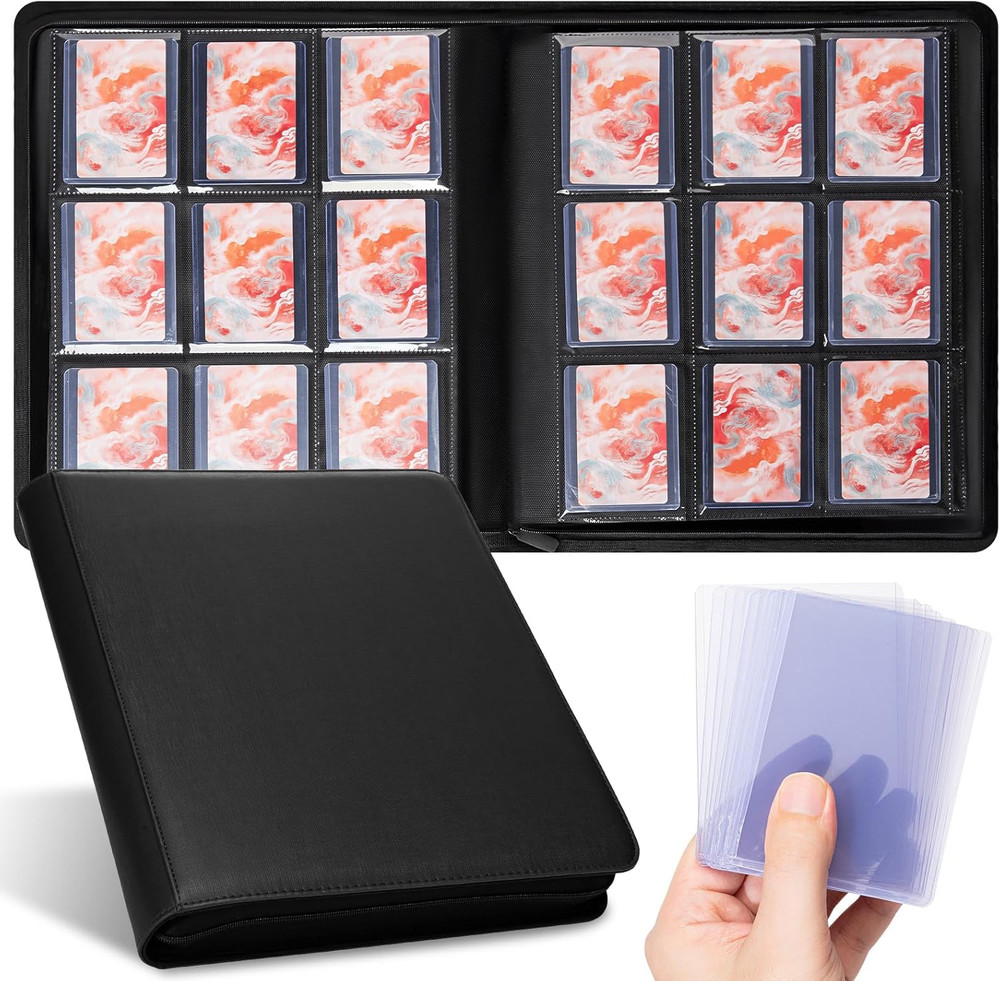 Top Loader Binder - 9 Pocket, Holds 252 Toploaders, 9 Toploaders Included, Card