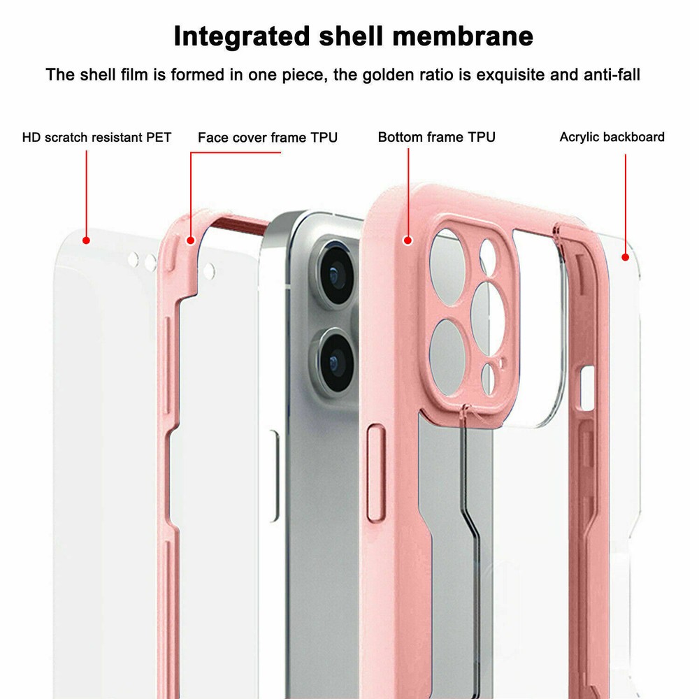 360° Full Clear Case Fr iPhone 16 15 14Pro Max 13 12 11 ScreenProtector Cover