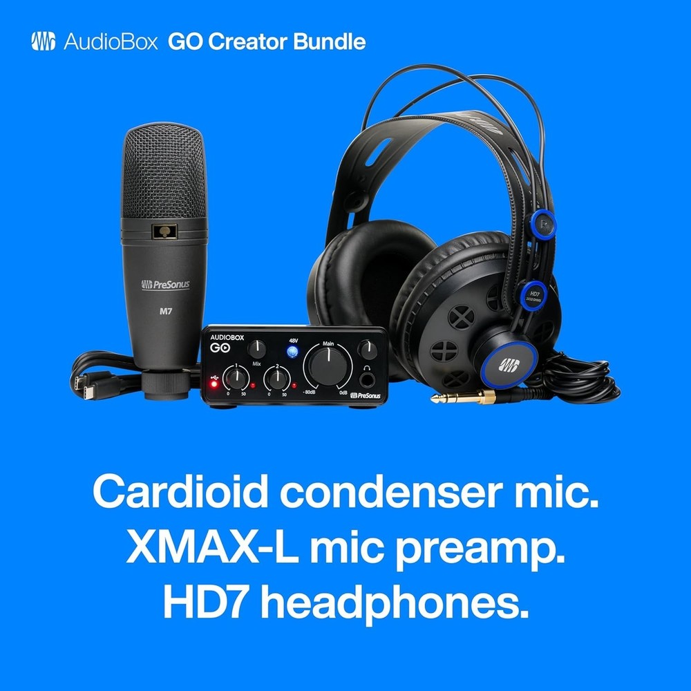 Professional Audio Recording Bundle with USB Interface & Studio One Software