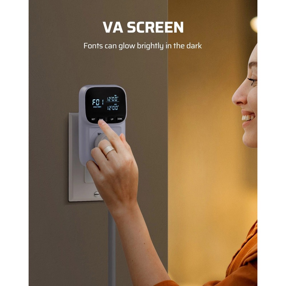 Digital Thermostat Outlet With Plug For Temperature Control Both Heating Cooling