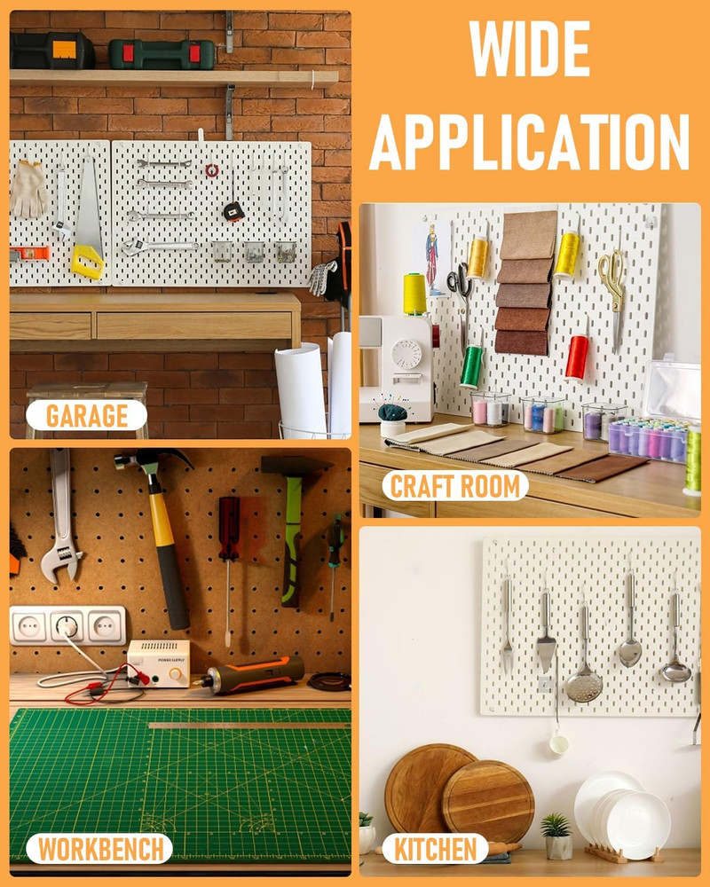 278PCS Pegboard Accessories Organizer Kit, Peg Board Hooks Assortment with Bins