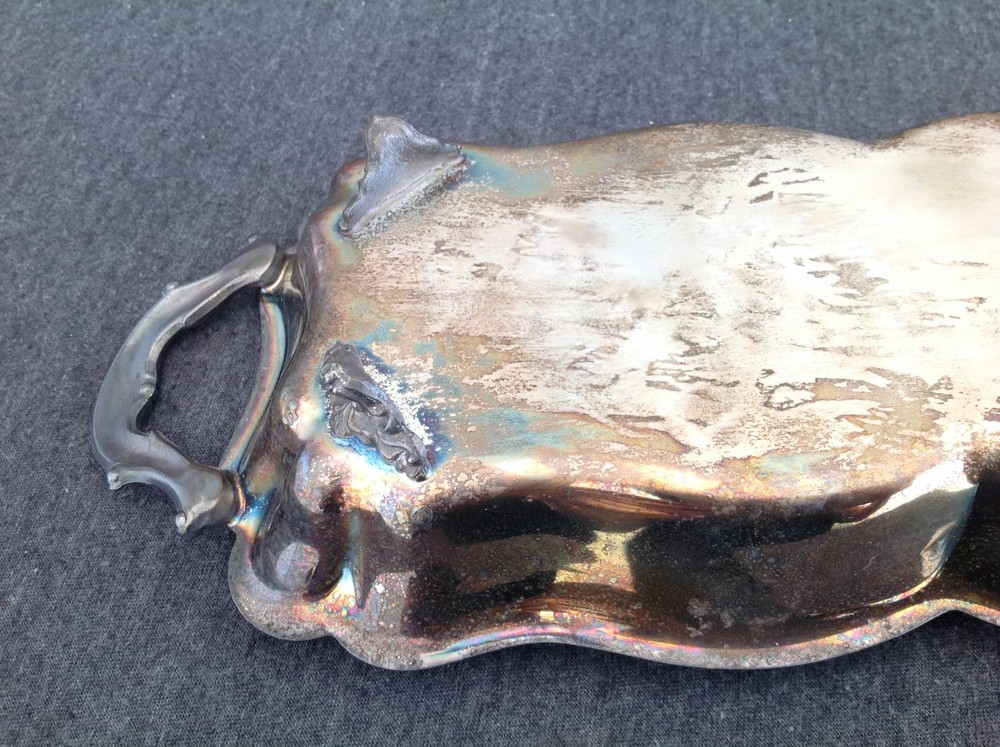 Eales 1779 Silverplate Footed Bread Serving Tray