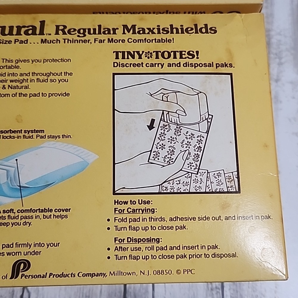 4 Box Lot VTG Sure & Natural Regular Maxishields Thin Full-Size Pads +Tiny Totes