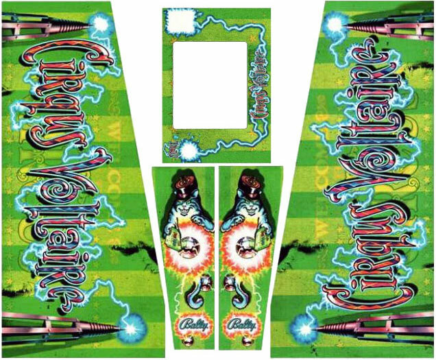 Circus Voltaire Pinball Machine CABINET Decal Set