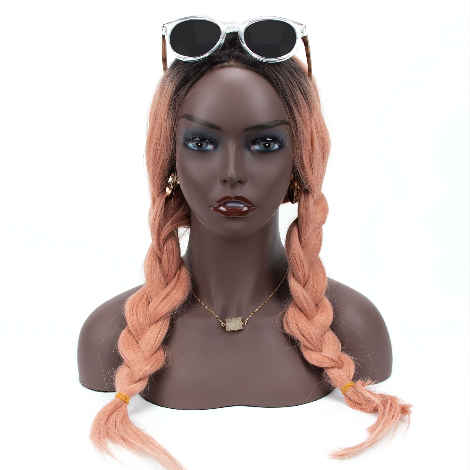 16.5" Realistic Mannequin Wig Head Manikin shoulder Bust Stand Display Hair DE-S