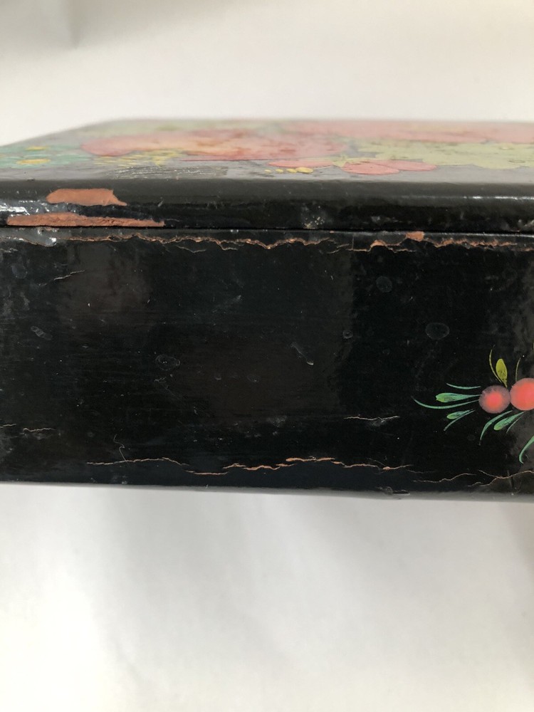vintage Russian lacquer box funerary crematory box for pet