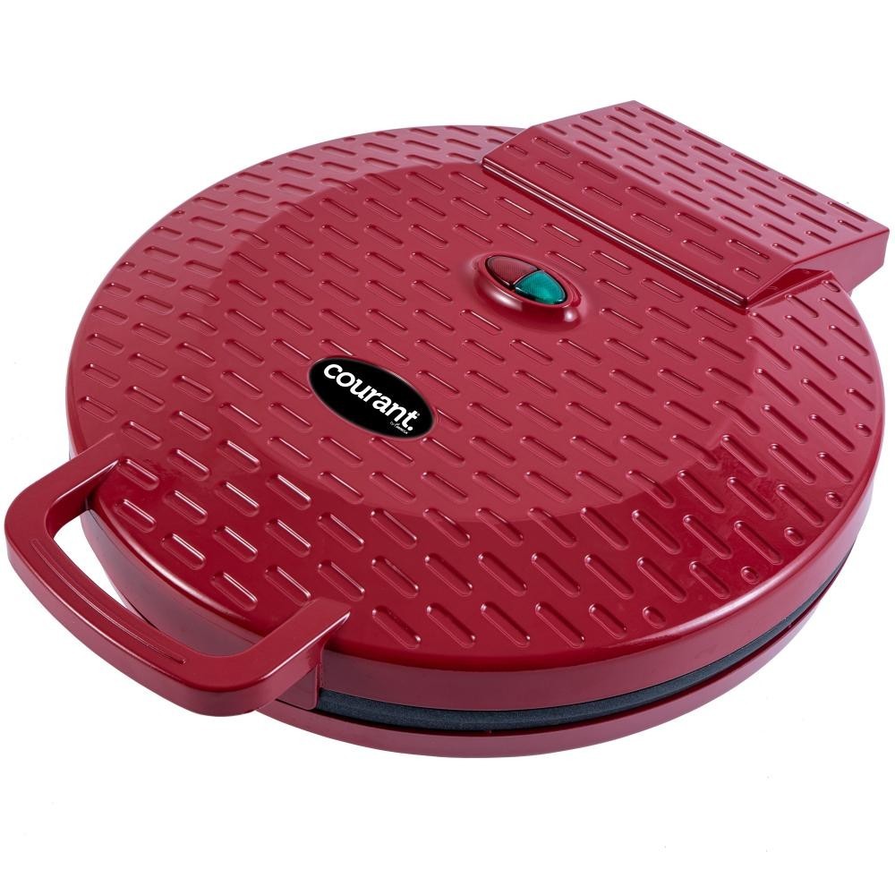 Courant 12 Inch Electronic Pizza Maker, Griddle, Oven, Red