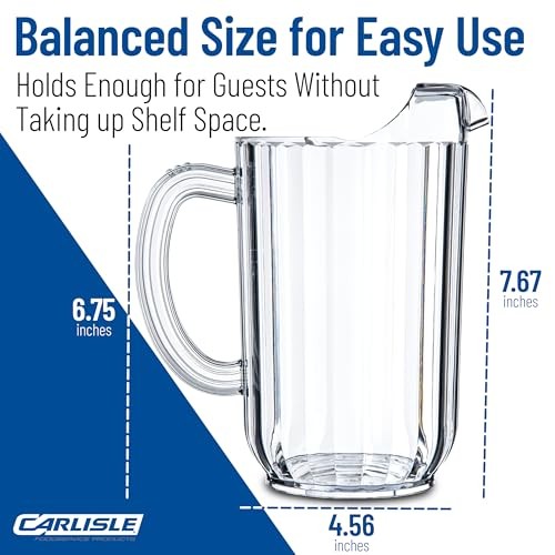 553807 Plastic Pitcher 48 Ounces Clear Polycarbonate