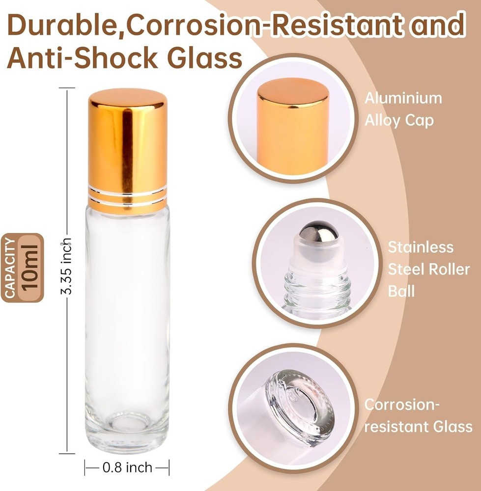 Stainless Steel Rollers 100 Pack Clear Bottles