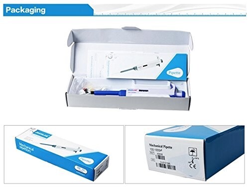 Adjustable Variable Single Channel Micropipette 100-1000ul kit, 2 racks of tips