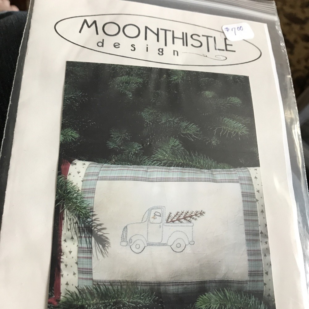 Moonthistle Winter Harvest Old Pickup And Tree Stitchery Pattern