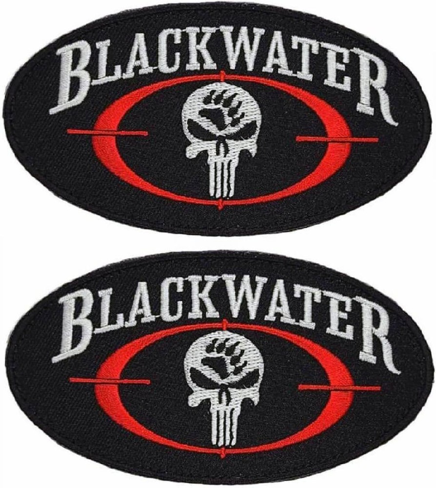 Blackwater Security Embroidered Morale Patch |2PC  Hook Backing  4.5x2.5"