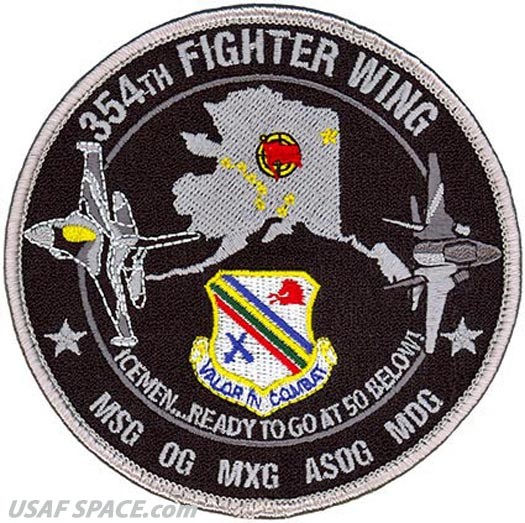USAF 354th FIGHTER WING -ICEMEN READY TO GO AT 50 BELOW- Eielson AFB -VEL PATCH