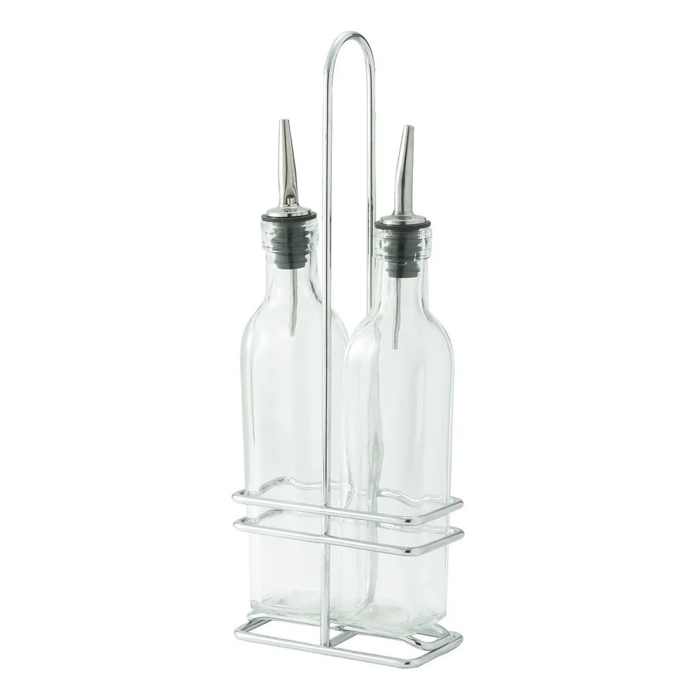 Winco GOB-8S Oil Bottle and Rack Set