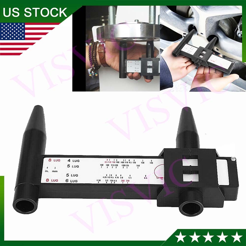 Wheel Bolt Pattern Gauge Tool 4 5 6 8 Lug Pattern Quick Measure Slide Hand Held⭐