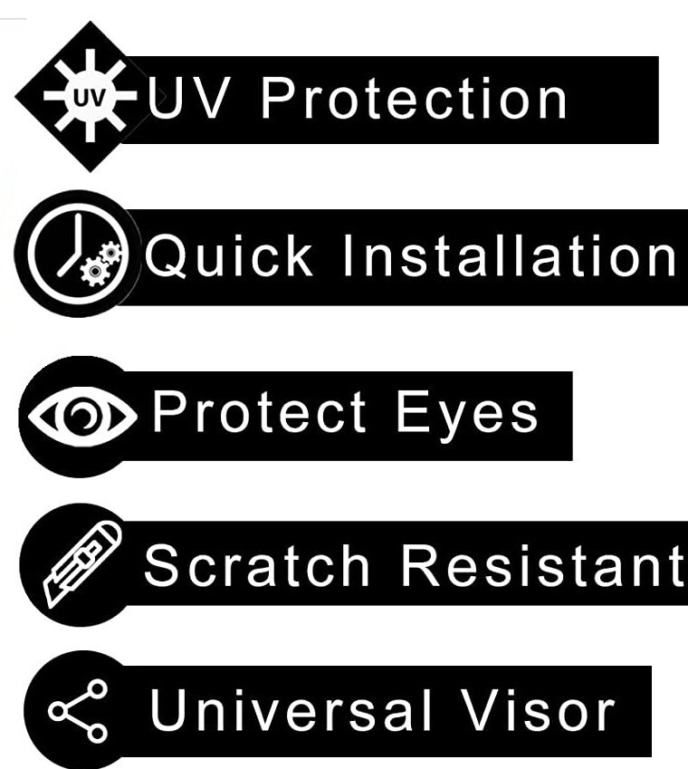 CLEAR Full Size Football Helmet Visor, Eye Shield With Quick Clips