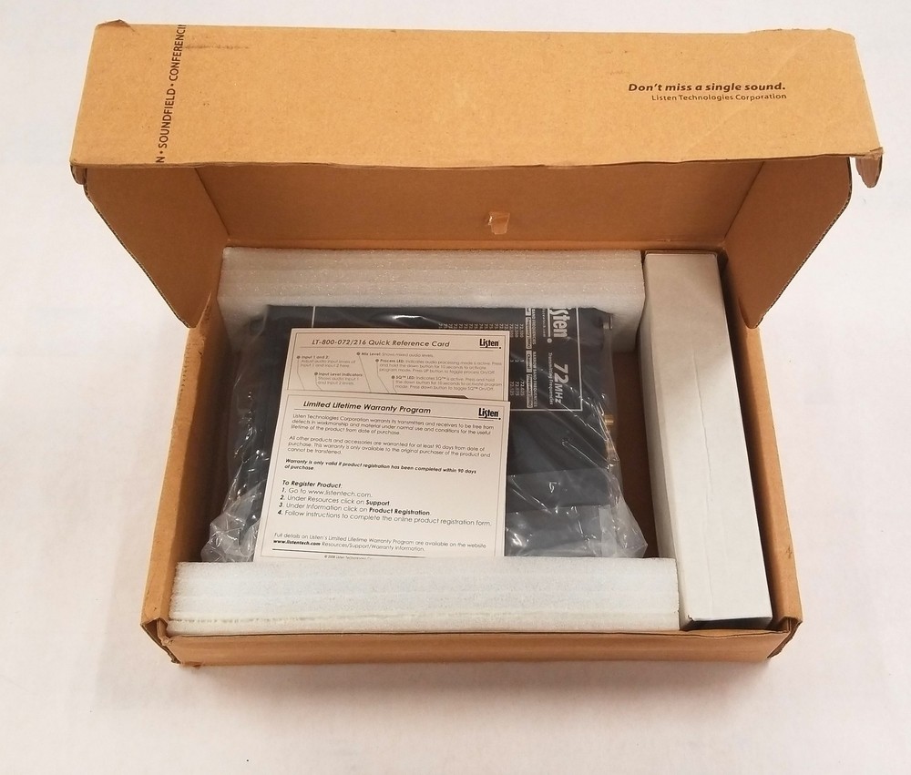 New Listen Technologies LT-800-072-01 Stationary RF Transmitter 72MHz No Adapter