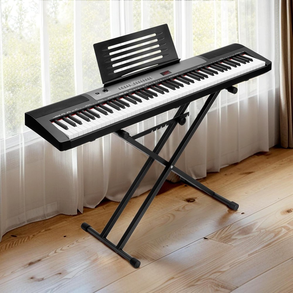 Double X Keyboard Stand - Adjustable Height 20.47-36.6 Inches, Adjustable Wid...