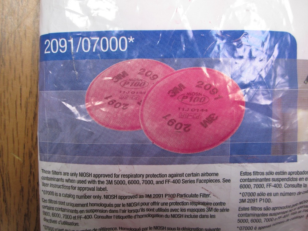 3M PARTICULATE P100, 2091, FILTER PAD PACK , 1 PACKAGE CONTAINS 2 FILTERS