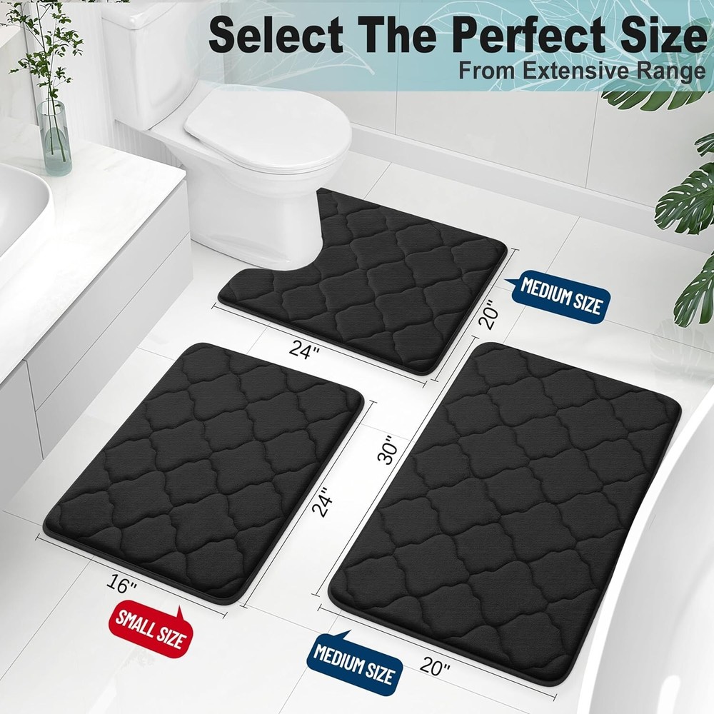 Memory Foam Bath Mat, Modernized Magic Mat Bathroom, Modernized Bath Mat,24"x16'