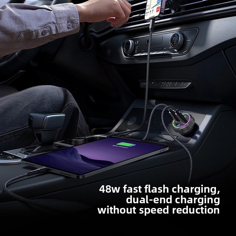 Car Bluetooth Speakerphone FM Transmitter Super Fast Charger Visor Clip Kit