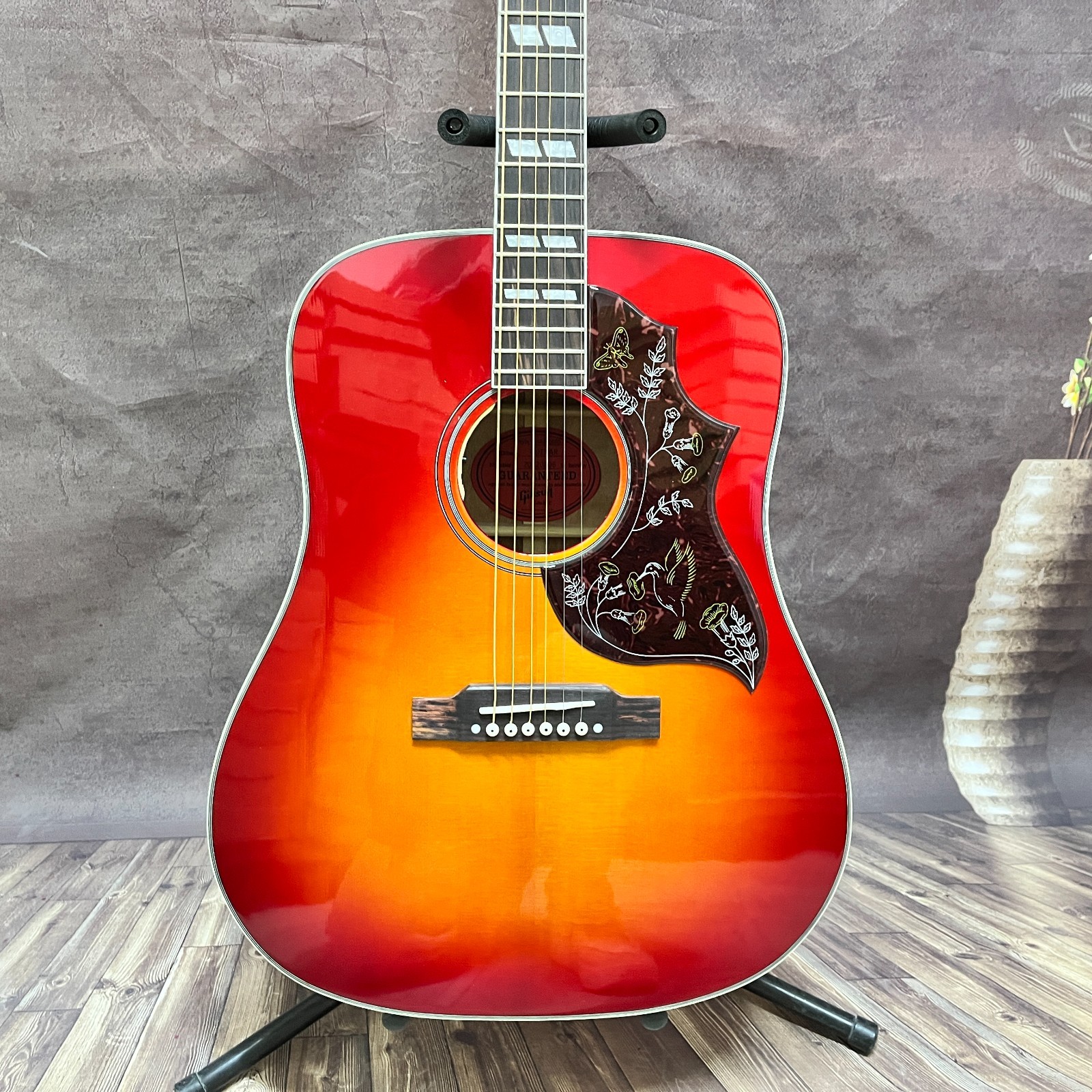 US warehouse Hummingbird acoustic guitar rosewood fingerboard CHERRY SUNBURST