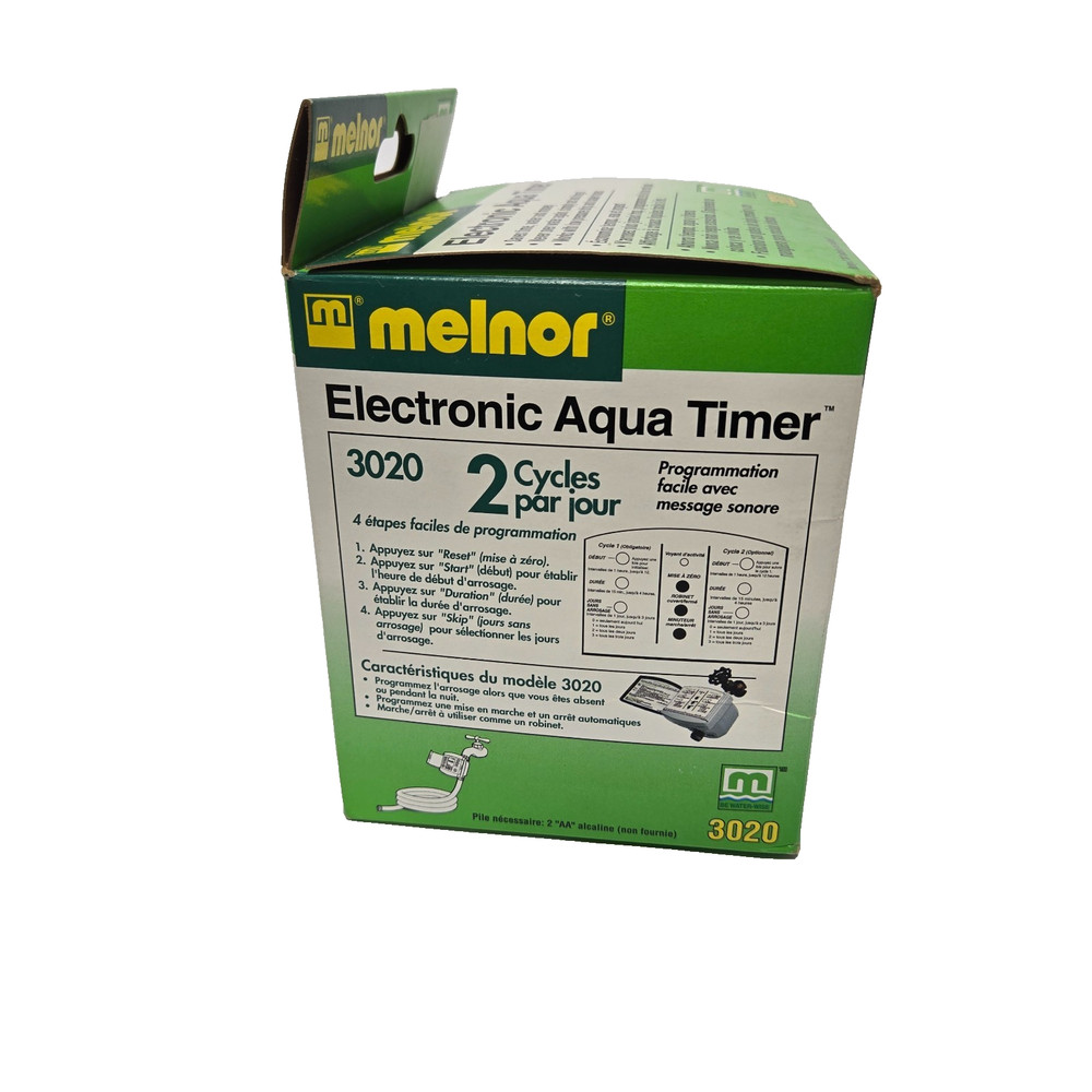 Melnor 3020 Electronic Aqua Timer 2 Cycle Programmable Water Hose Timer