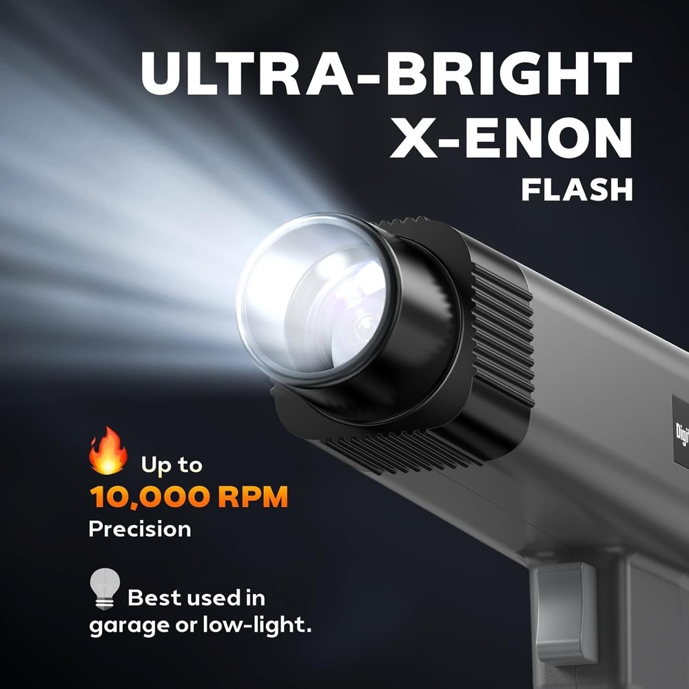 Automotive Timing Light Gun with Bright LCD Screen & Tachometer Functionality