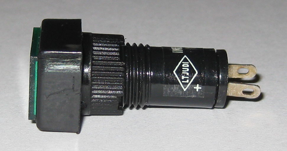 Panel Mount Rectangular LED Indicator - Green - Plastic Case - 3 to 12 V DC