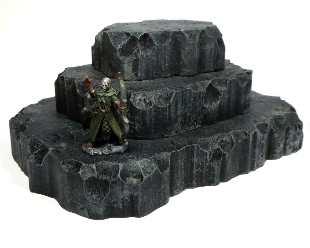 Handmade Basalt Black Stacking Hills -Premium Modular Terrain for Tabletop Games