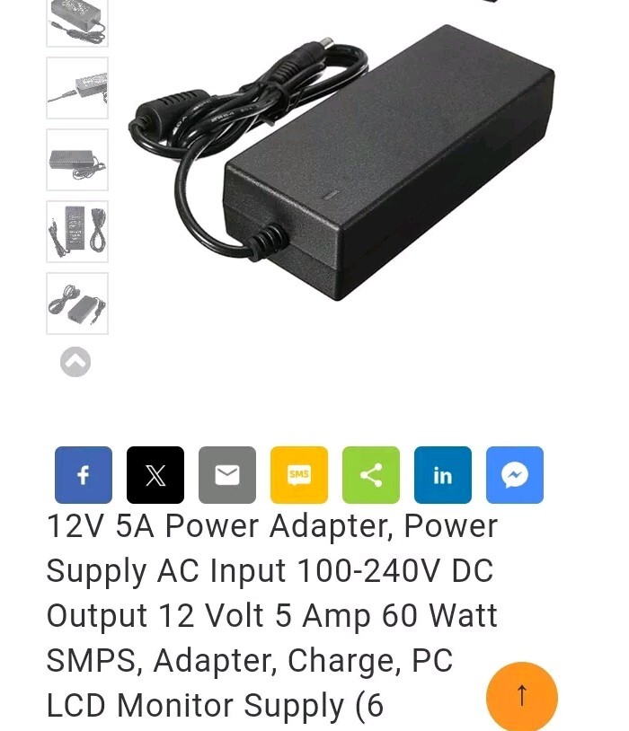 12V Adapter Power Supply Cord For CCTV Security Camera System