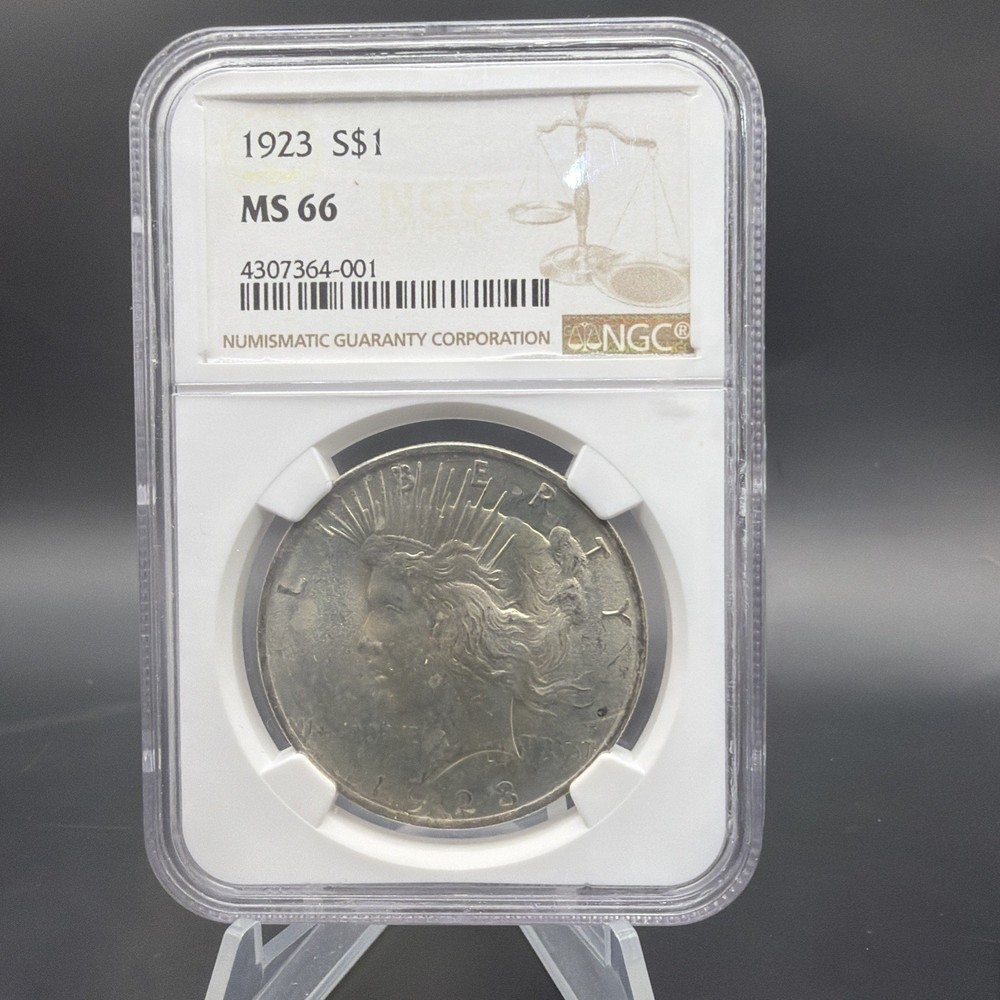 1923 $1 Peace Silver Dollar - NGC MS66