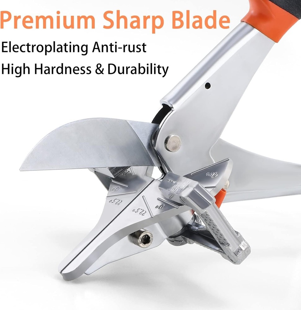 X-Large Adjustable Miter Shear - 0 to 135 Degrees, Safe Cutting Scissors