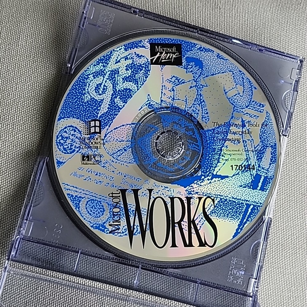 Microsoft Works Only Disc for Windows Vintage Computer Software