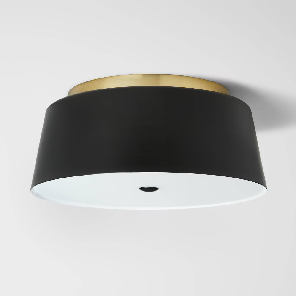 Semi Flushmount Ceiling Light Black/Gold - Pillowfort