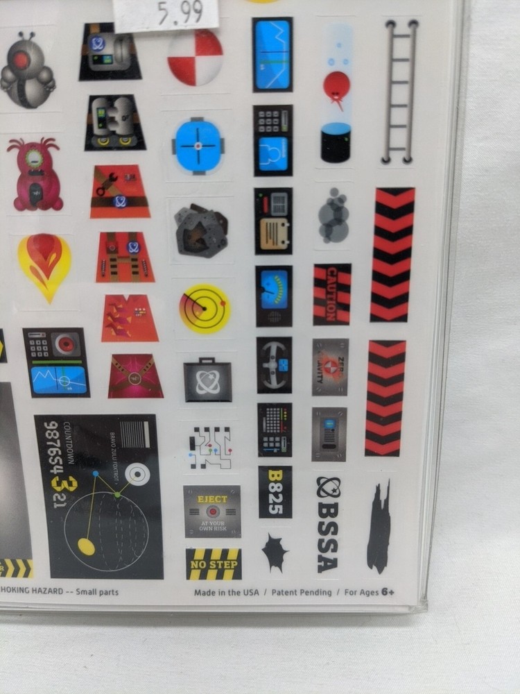 Brick Stix Plastic Building Space Theme Stickers