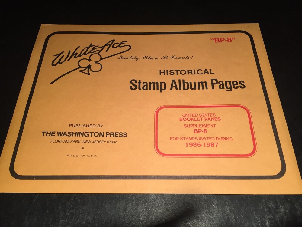 New White Ace Album Supplement Pages U.S. Booklet Panes BP-8 - 1986-1987