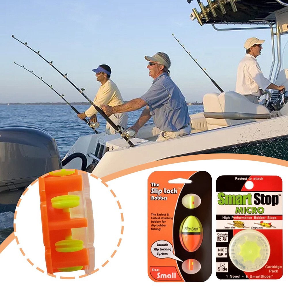 Large Slip Lock Bobber and Smart Stop Micro Bobber Stop Combo Pack Includes Tool