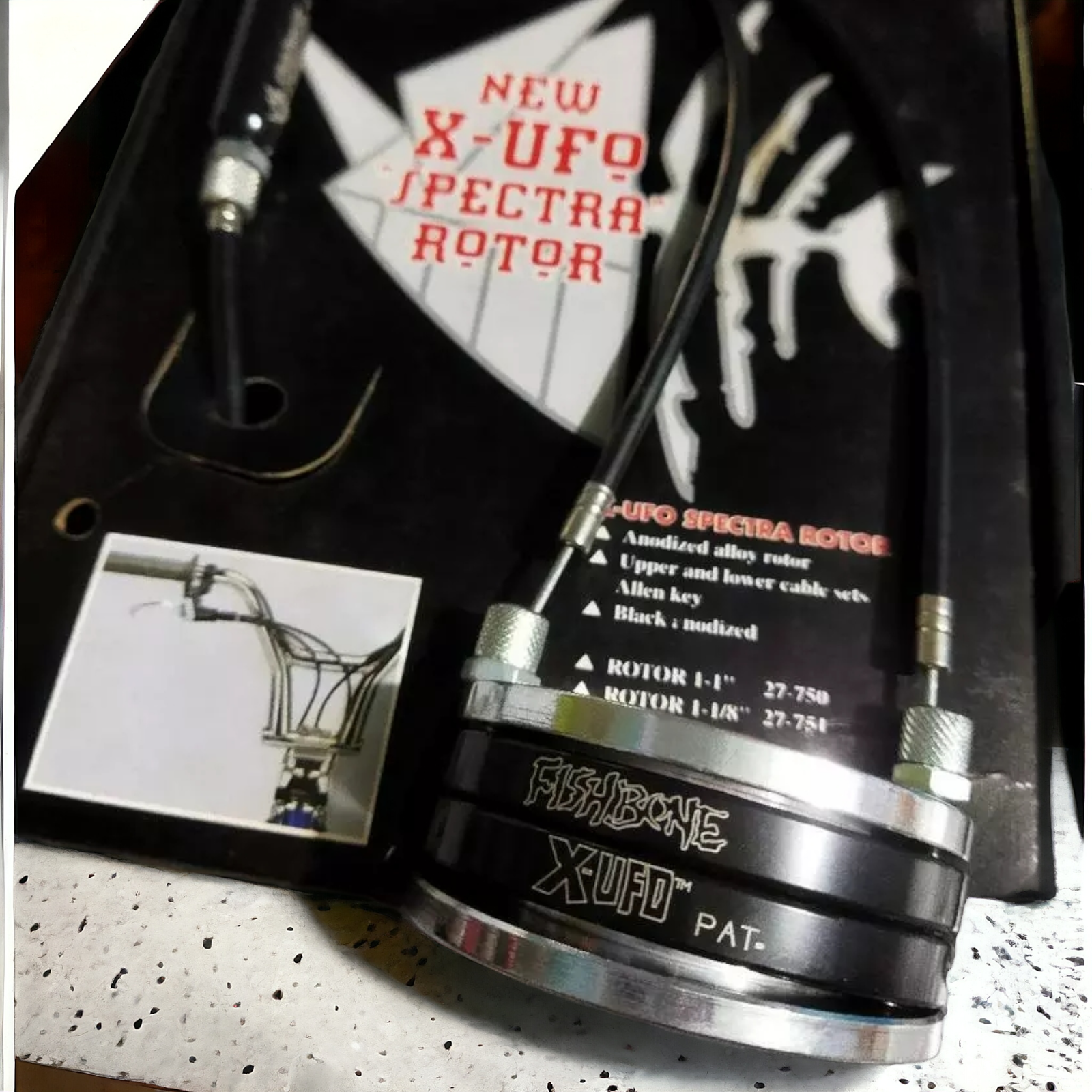 BMX Gyro Rotor System Fishbone X-UFO Old school Style 1" & 1 1/8" Size