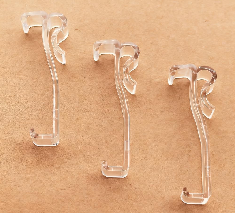 Valance Clips 10pcs 2.5'' Clear Plastic Holders for Horizontal Window Blinds