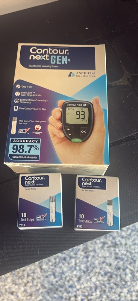 Contour Next Gen Diabetic Blood Glucose Testing Meter & Strips