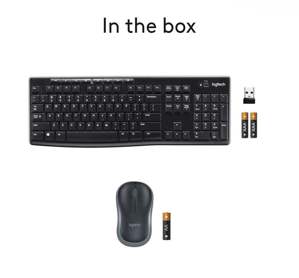 Logitech Wireless Keyboard & Mouse Bundle Black USB Receiver QWERTY