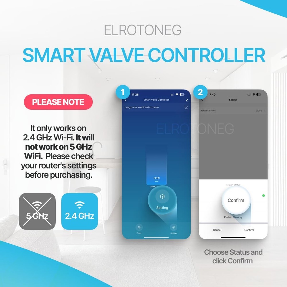 Valve Controller , Wi-Fi Water Shutoff Controller, Tuya & Life App Control, w...
